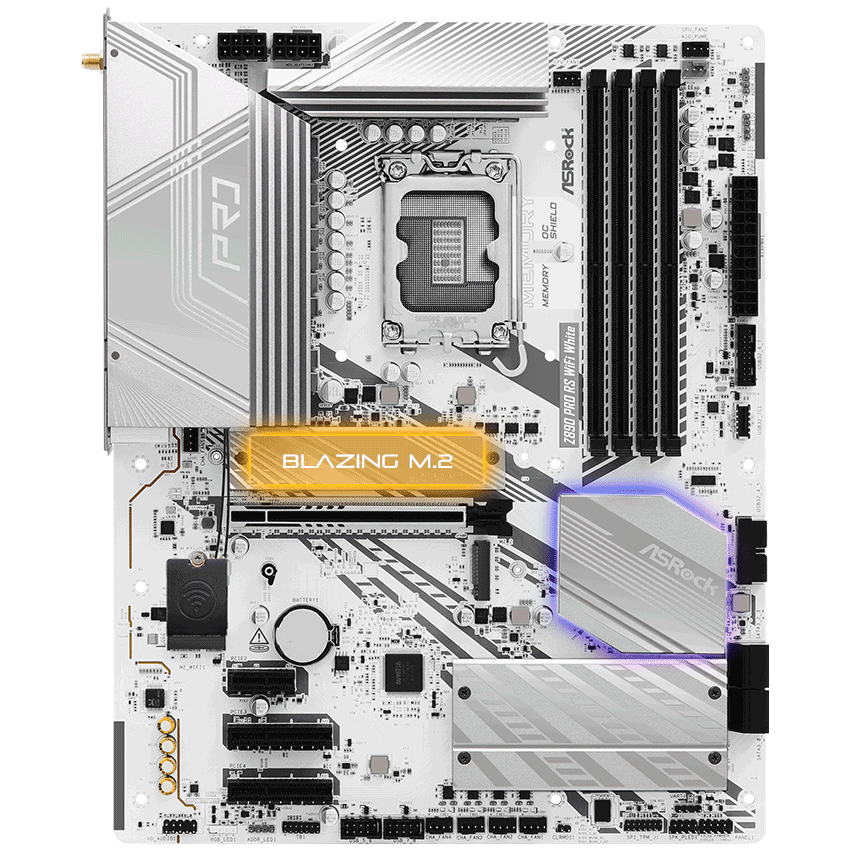 ASRock Z890 Pro RS WiFi White LGA 1851 ATX Motherboard - Newegg.com